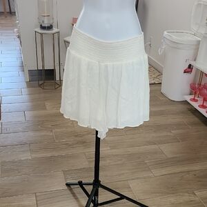 HYFVE White High-Waist Smocked Flow Shorts